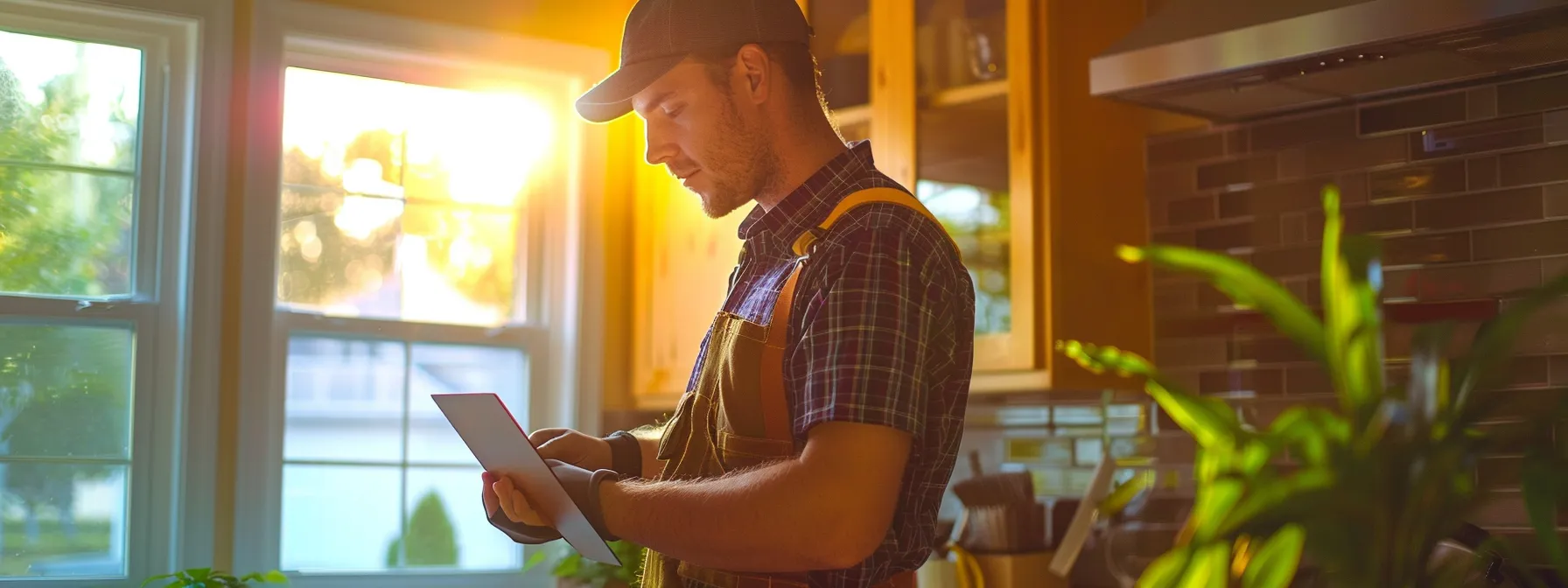 a contractor checking off items on a detailed checklist of required repairs for fha approval.