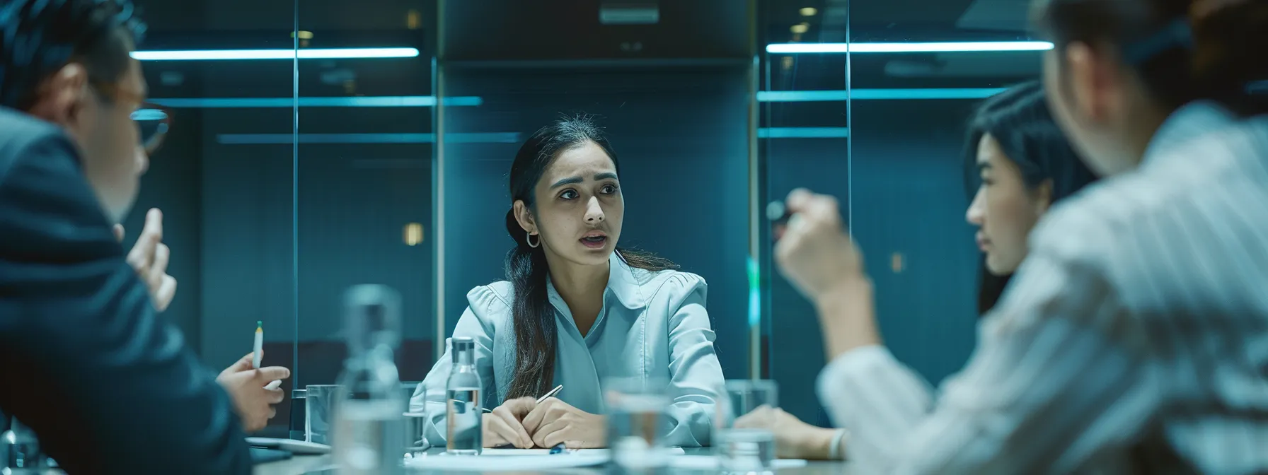 a group of individuals discussing condo warranty requirements in a conference room.