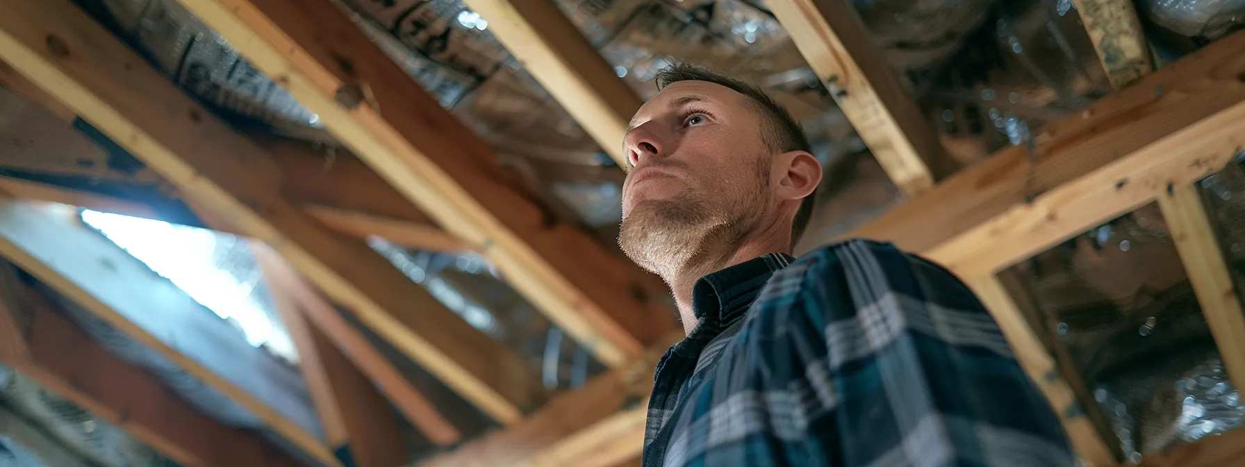a home inspector carefully examines the structural integrity of a property.
